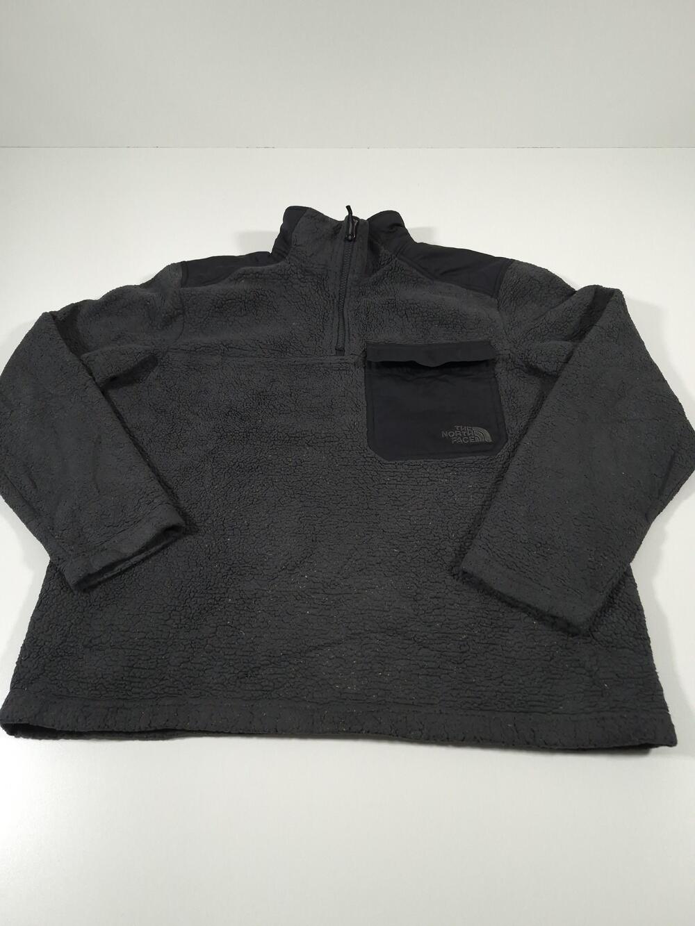 The North Face Jacket Mens Large Gray Sherpa Fleece 1/4 Zip Pullover Hiking
